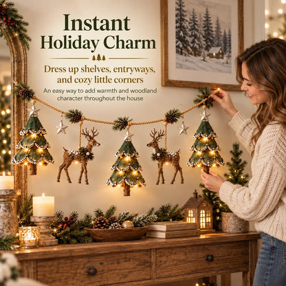 ⏰ LAST DAY 50% OFF - 🦌 Lighted Woodland Christmas Garland
