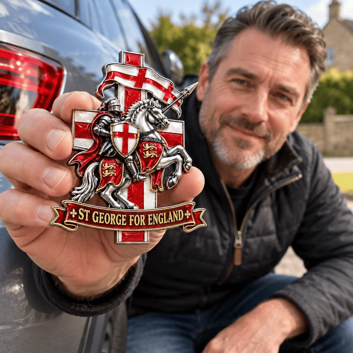 ⚔️🏇 St George for England 3D Metal Car Emblem – Carry the Legend, Show Your English Pride! 🛡️