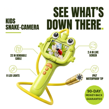 🐸🔍 Kids’ Frog Exploration Camera – 1080P HD, 22-Inch Flexible Probe & LED Lights