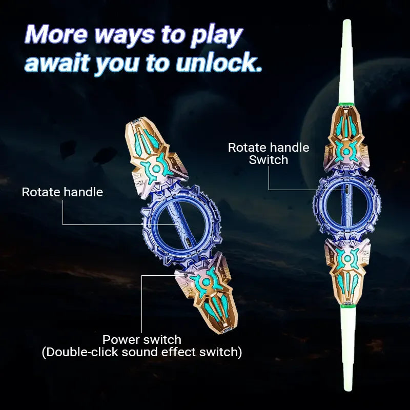 ⚔️🌈 24-Color Retractable LED Light Sword – Spinning Dual-Blade Fun for Cosplay & Parties ✨