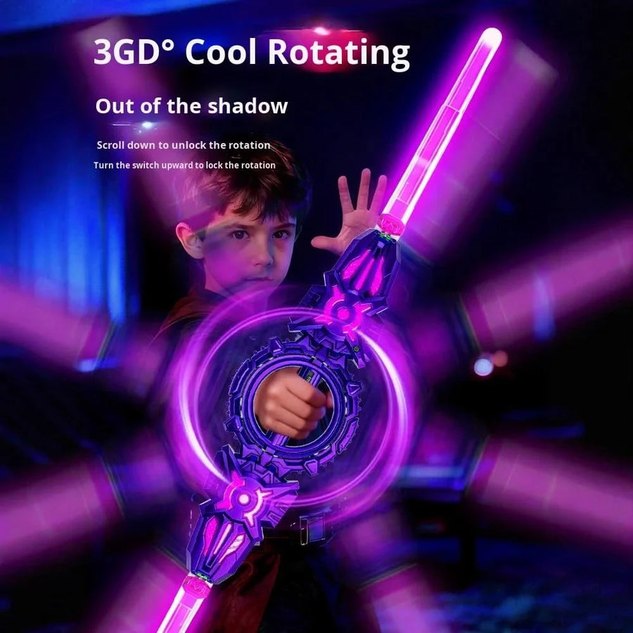 ⚔️🌈 24-Color Retractable LED Light Sword – Spinning Dual-Blade Fun for Cosplay & Parties ✨