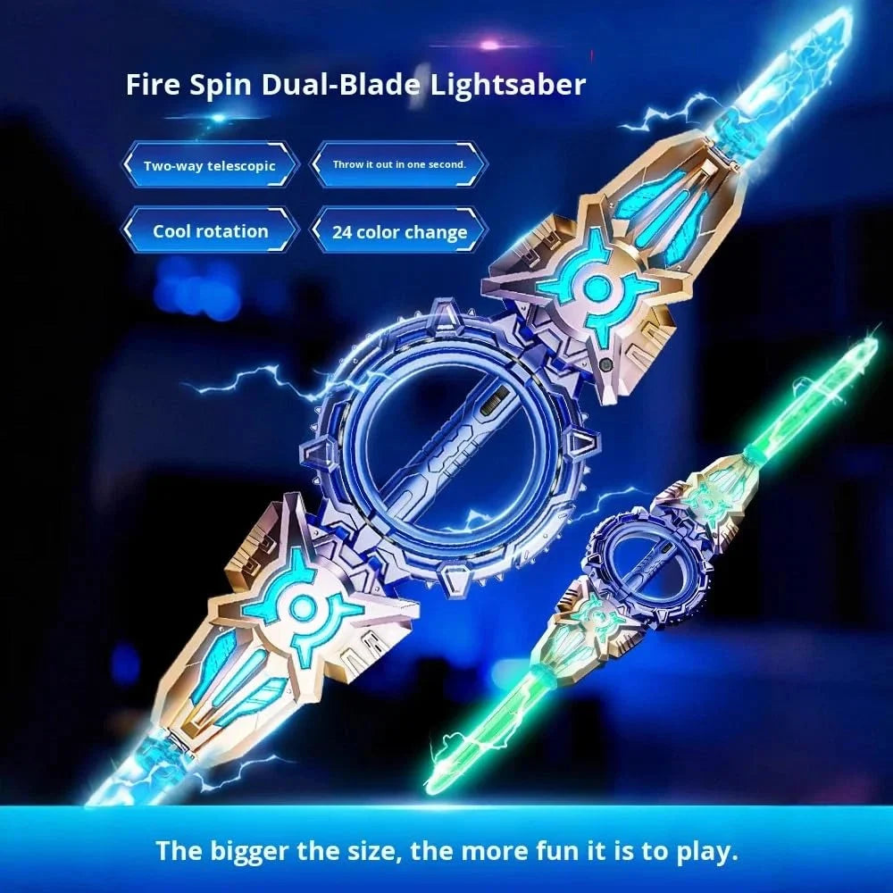 ⚔️🌈 24-Color Retractable LED Light Sword – Spinning Dual-Blade Fun for Cosplay & Parties ✨