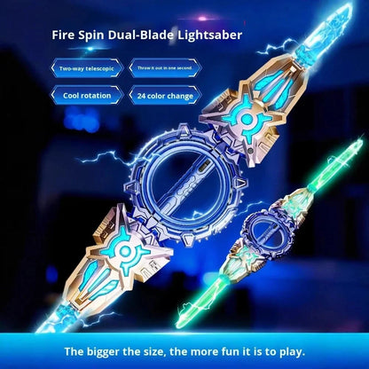 ⚔️🌈 24-Color Retractable LED Light Sword – Spinning Dual-Blade Fun for Cosplay & Parties ✨