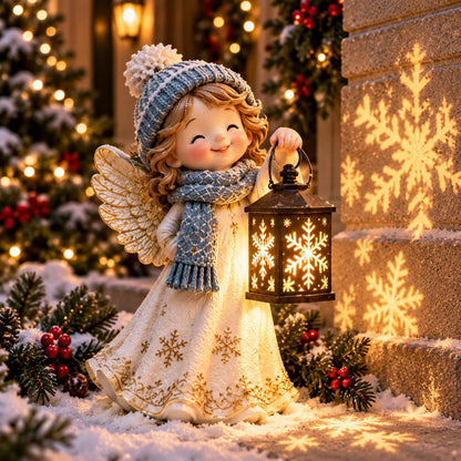 ⛄✨ Solar Christmas Step Light – Snowman Design with Holy Family Projection 🎄