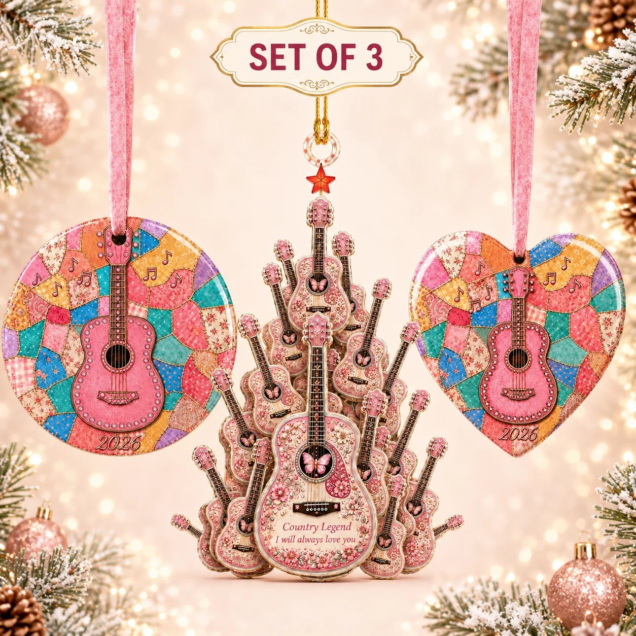 🎄 🎸 Queen of Country 1946-2026 “Timeless Spirit” Hanging Ornament