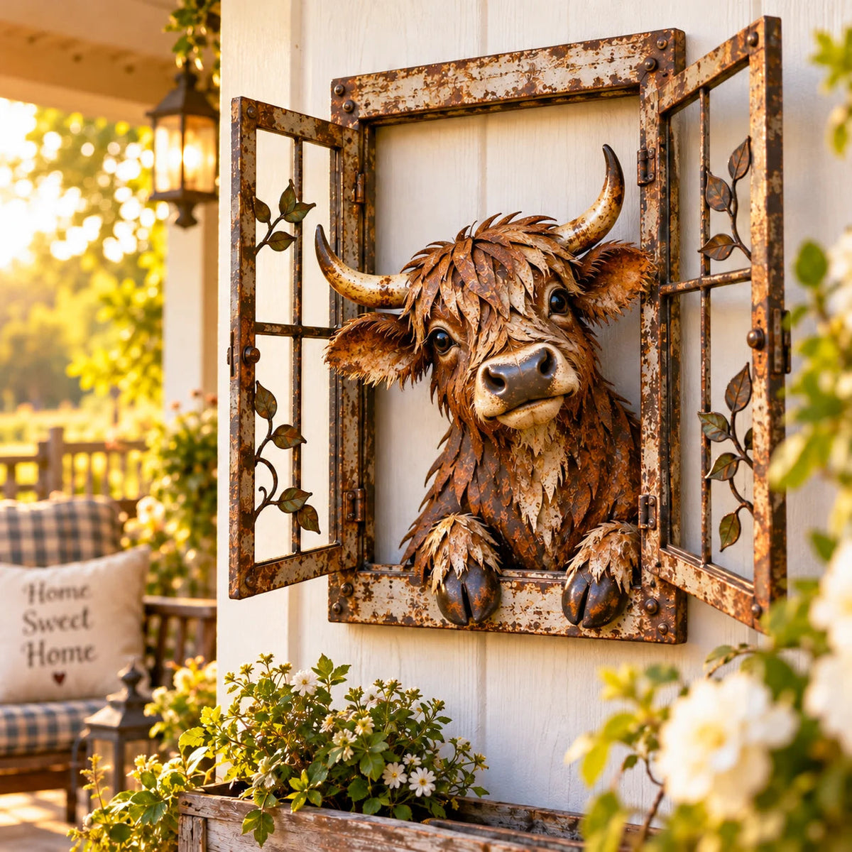 Rustic Peek-a-boo Animal Window - Handcrafted Iron Wall Art That Brings A Little Woodland Charm Home 🌿