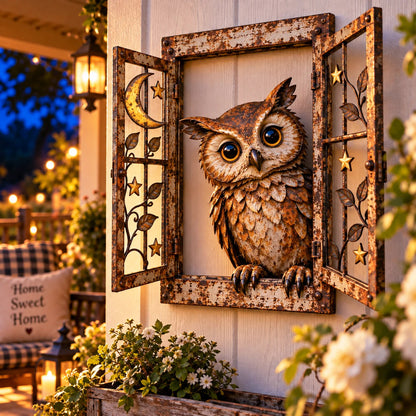Rustic Peek-a-boo Animal Window - Handcrafted Iron Wall Art That Brings A Little Woodland Charm Home 🌿