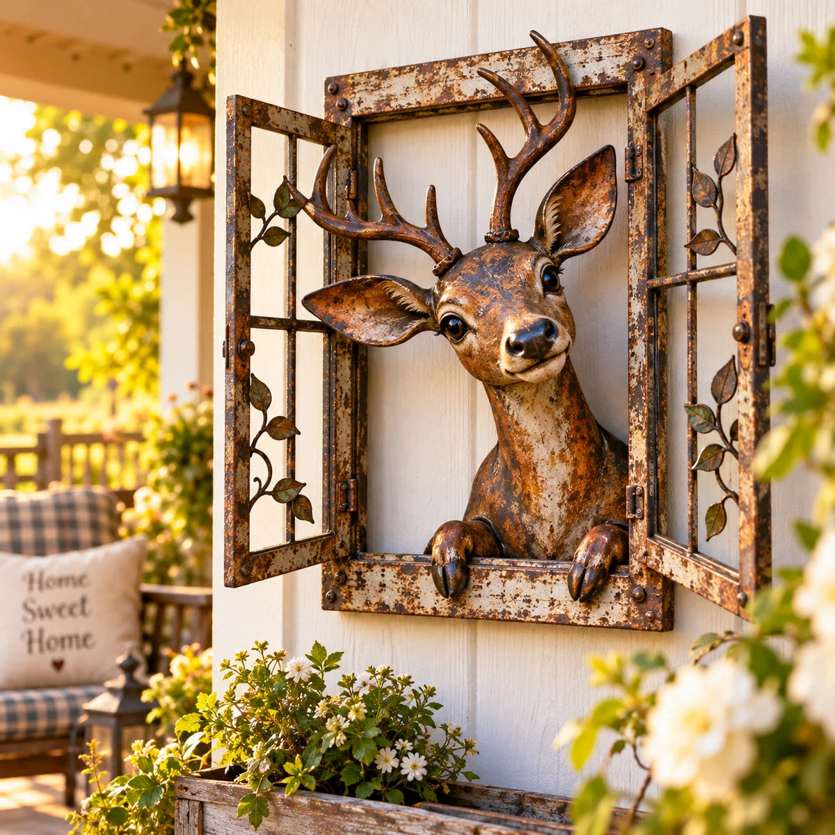 Rustic Peek-a-boo Animal Window - Handcrafted Iron Wall Art That Brings A Little Woodland Charm Home 🌿