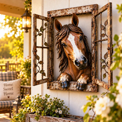 Rustic Peek-a-boo Animal Window - Handcrafted Iron Wall Art That Brings A Little Woodland Charm Home 🌿