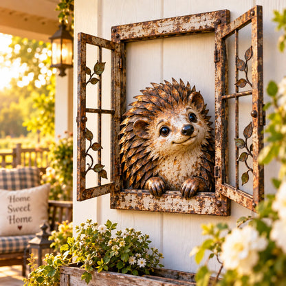 Rustic Peek-a-boo Animal Window - Handcrafted Iron Wall Art That Brings A Little Woodland Charm Home 🌿