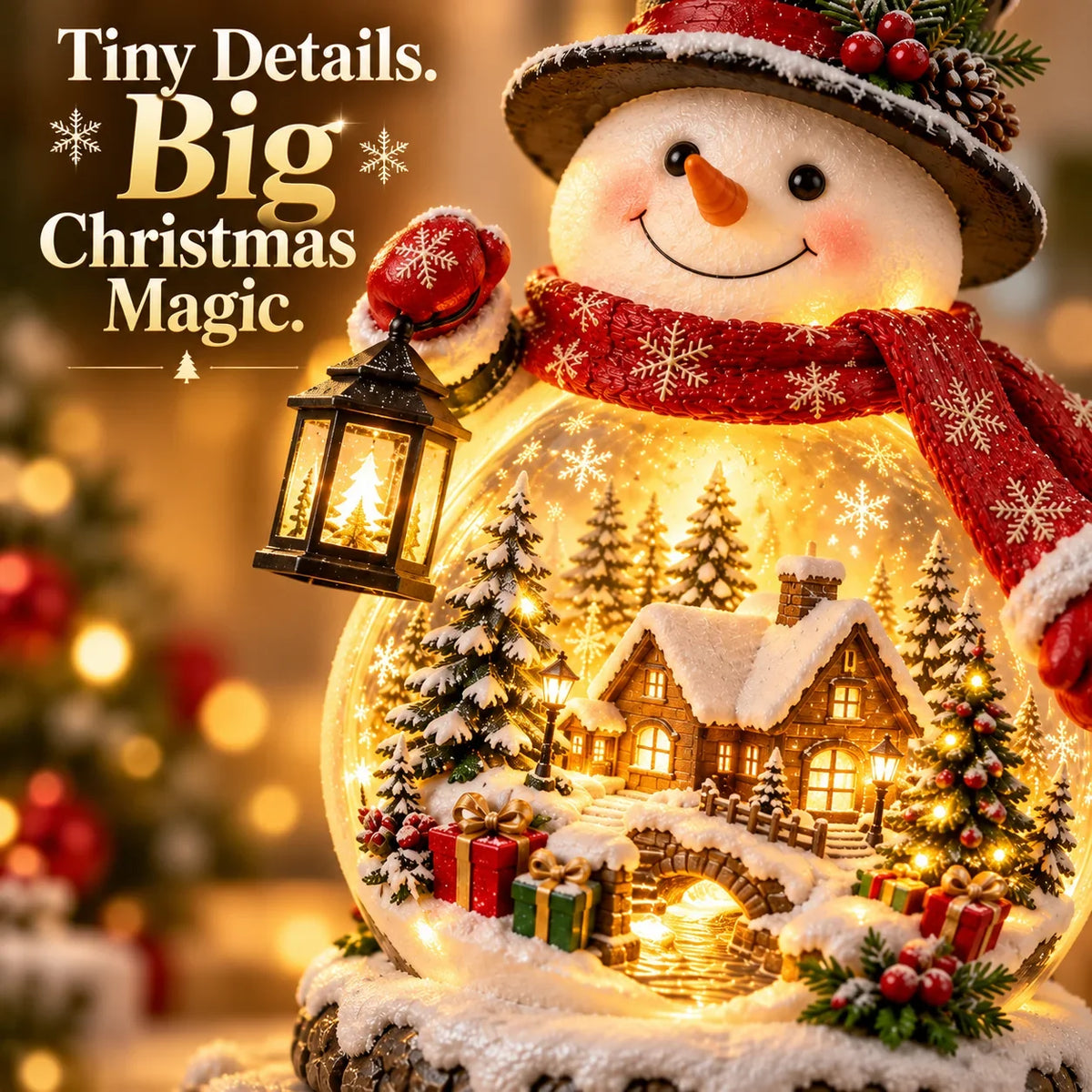 ⛄ Light-Up Christmas Snowman Village – Cozy Holiday Tabletop Decor 🎄✨