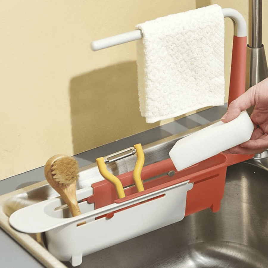 🔥 50% OFF Today! Telescopic Sink Storage Rack — Organize Your Sink in Seconds ✨