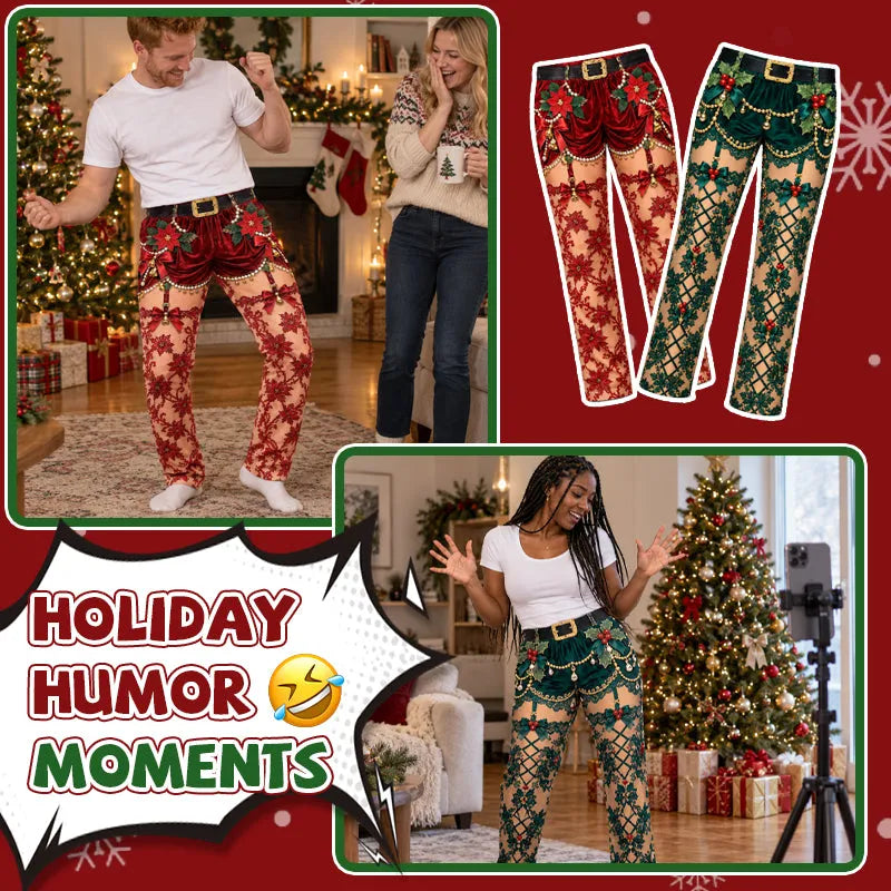 🎄 Funny Christmas Illusion Pants – Hilarious Holiday Party Outfit 😂