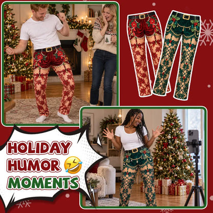 🎄 Funny Christmas Illusion Pants – Hilarious Holiday Party Outfit 😂