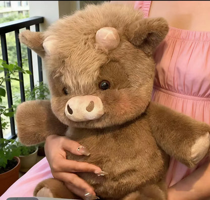 Running Scottish Highland Cow Stuffed Animal