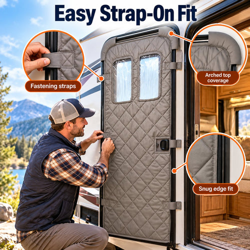 Camper Door Thermal Insulation Cover for RV Camping Life