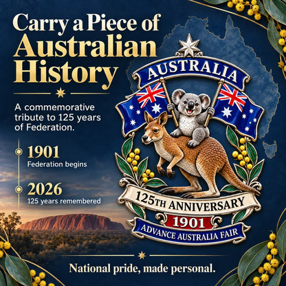 ⏳ Last Day 49% OFF – 🇦🇺 Australia 125th Anniversary 3D Metal Badge | 🖤 Waterproof • No Fade • No Rust • Adhesive & Magnetic 2-in-1 🚗