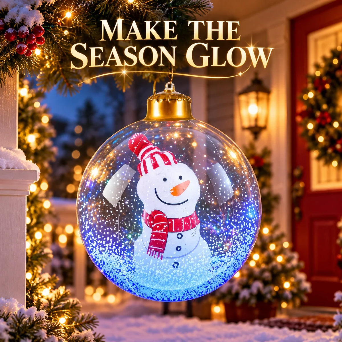 Glowing Christmas Ball, Outdoor Decoration With LED Lights