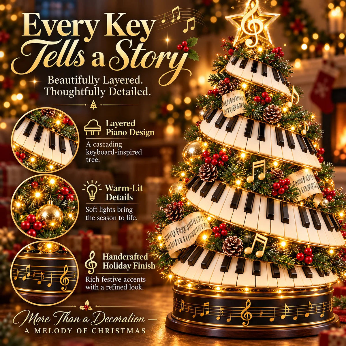 🎹 The Pianist’s Lighted Christmas Tree
