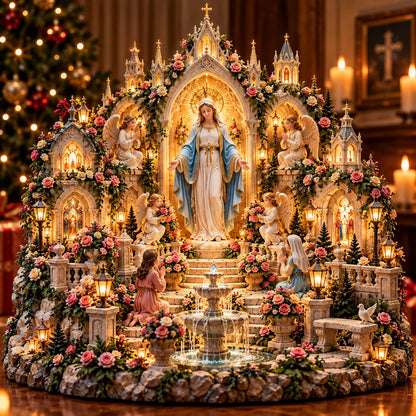 🌹 A Mother's Love, A Light of Grace – Light-Up Virgin Mary Sanctuary ✨