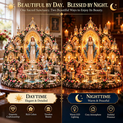 🌹 A Mother's Love, A Light of Grace – Light-Up Virgin Mary Sanctuary ✨