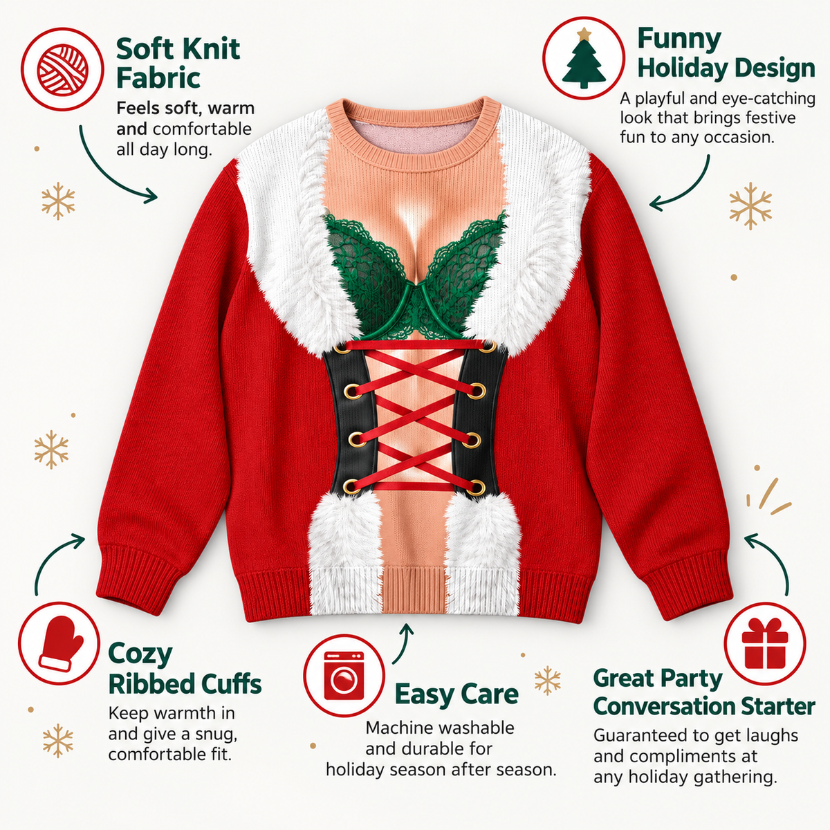 Funny Sexy Santa Ugly Christmas Sweatshirt