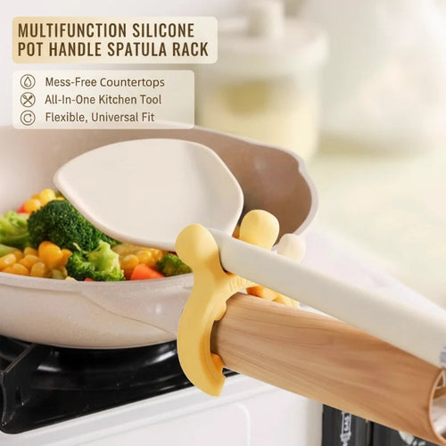 Multifunction Silicone Pot Handle Spatula Rack