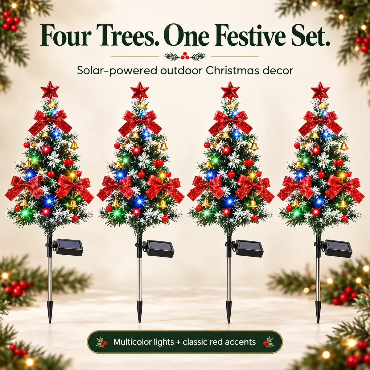 🎄 Solar Christmas Tree Lights –  DIY Outdoor Holiday Decor