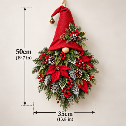 🎄🧙‍♂️ Christmas Evergreen Gnome Door Hanger – A Festive Welcome with a Greenery Beard ❤️