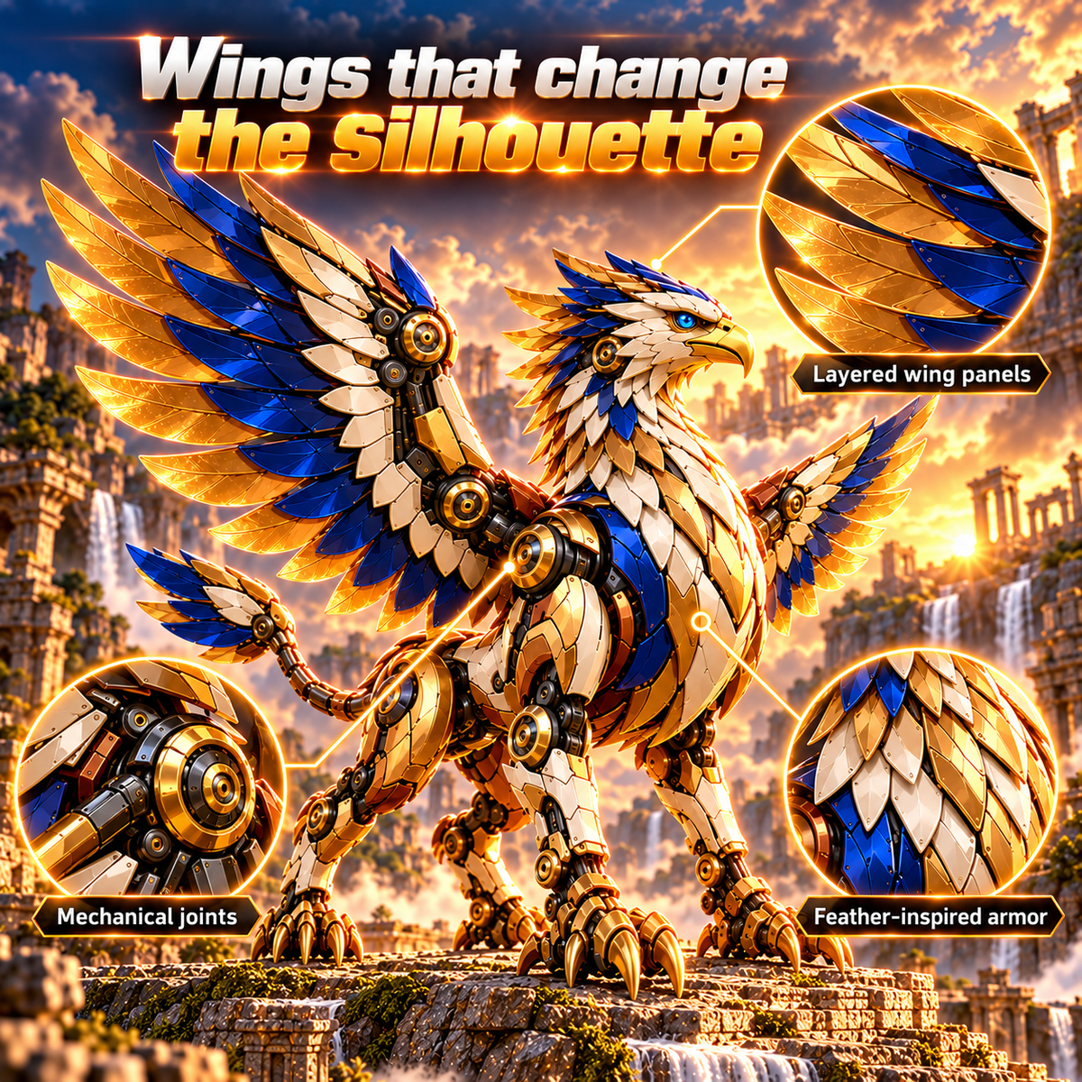 🦅 2-in-1 Transforming Mechanical Griffin Egg – Winged Fantasy Figure🎁