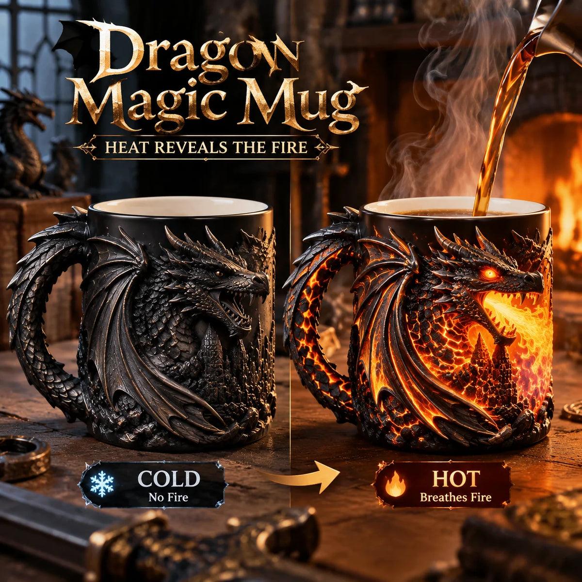 🔥 Last Day 50% OFF 🐉 Dragonfire Heat-Reveal Magic Mug 🔥
