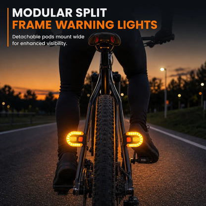 🚴💡 Wireless Bike Turn Signals – Thumb Control, Split Rear Lights & Type-C Charging