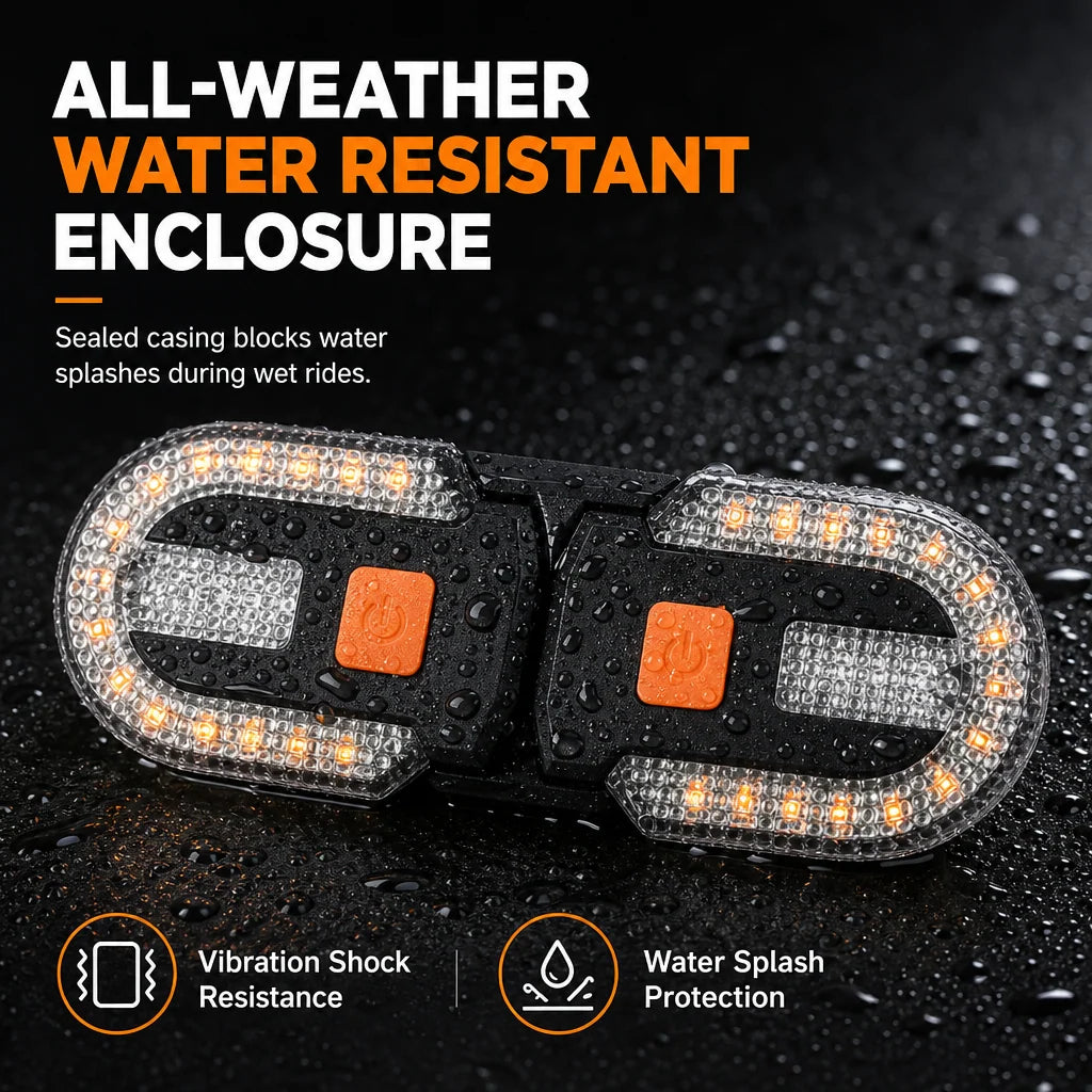 🚴💡 Wireless Bike Turn Signals – Thumb Control, Split Rear Lights & Type-C Charging