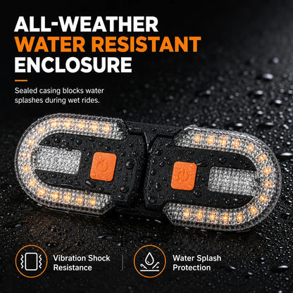 🚴💡 Wireless Bike Turn Signals – Thumb Control, Split Rear Lights & Type-C Charging
