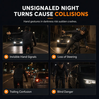 🚴💡 Wireless Bike Turn Signals – Thumb Control, Split Rear Lights & Type-C Charging