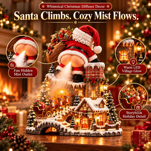 🎅 Santa’s Naughty Little Village — Light-Up Mist Diffuser