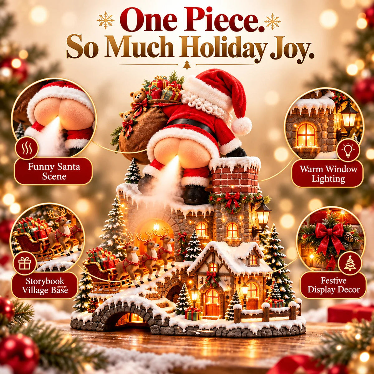 🎅 Santa’s Naughty Little Village — Light-Up Mist Diffuser