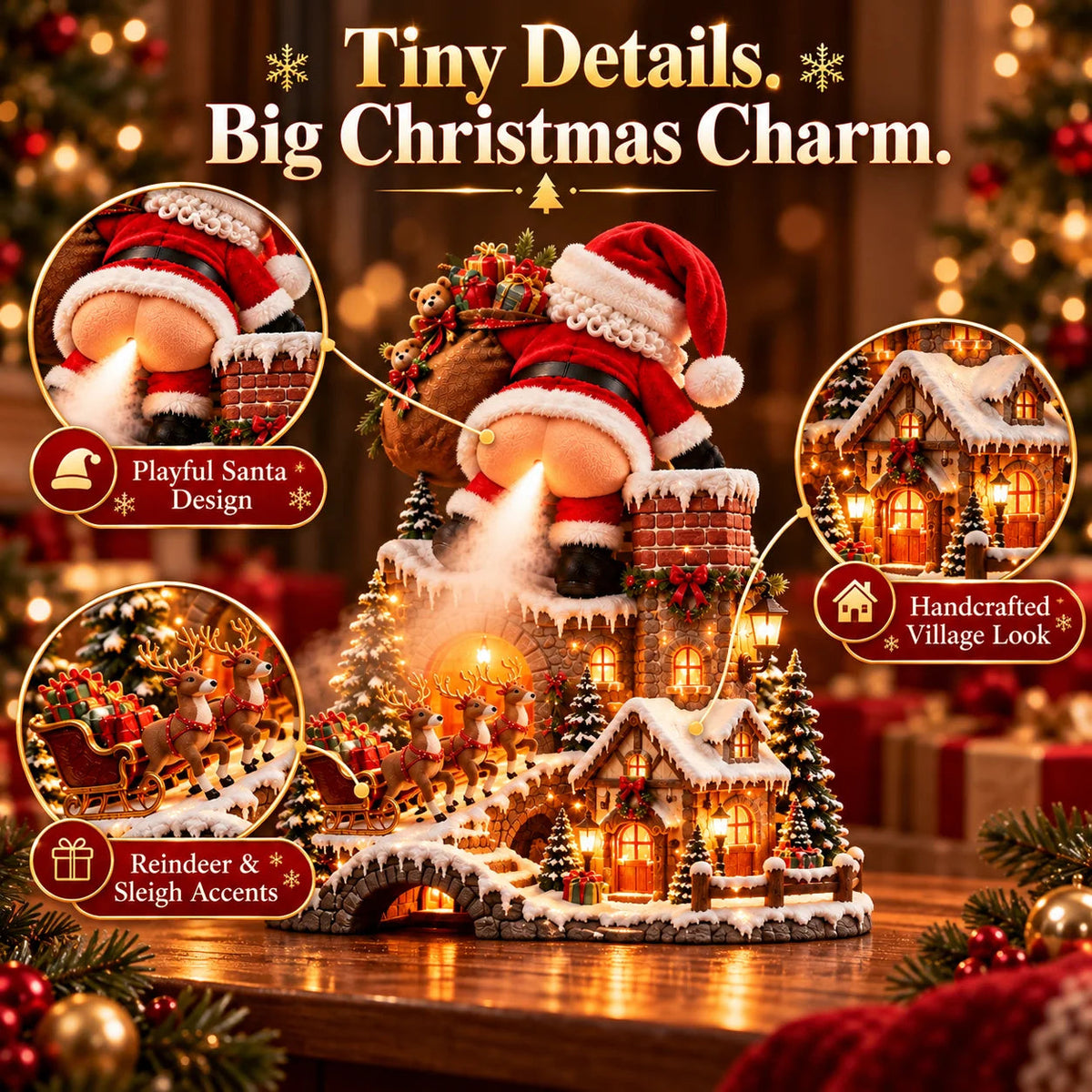 🎅 Santa’s Naughty Little Village — Light-Up Mist Diffuser