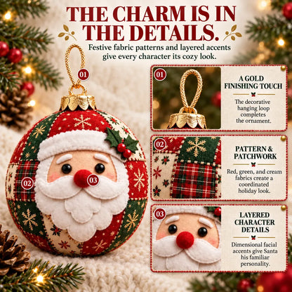 🎄 Easy DIY Patchwork Christmas Ornaments – 8 Adorable Holiday Characters ✨