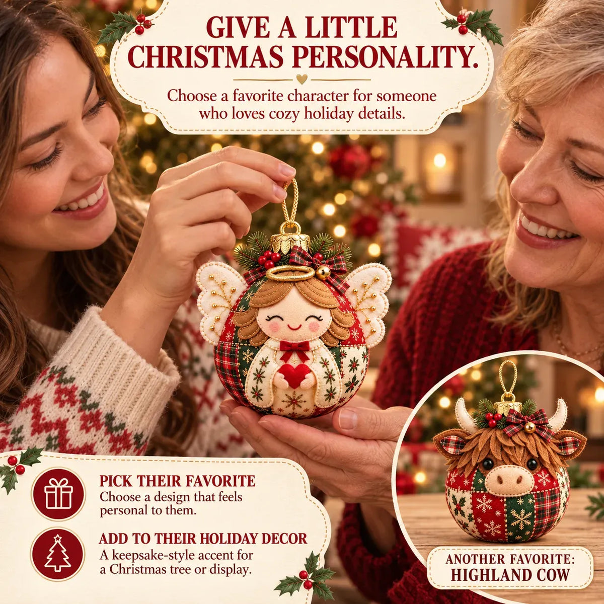 🎄 Easy DIY Patchwork Christmas Ornaments – 8 Adorable Holiday Characters ✨