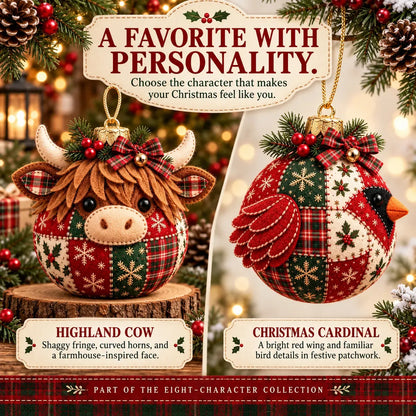 🎄 Easy DIY Patchwork Christmas Ornaments – 8 Adorable Holiday Characters ✨