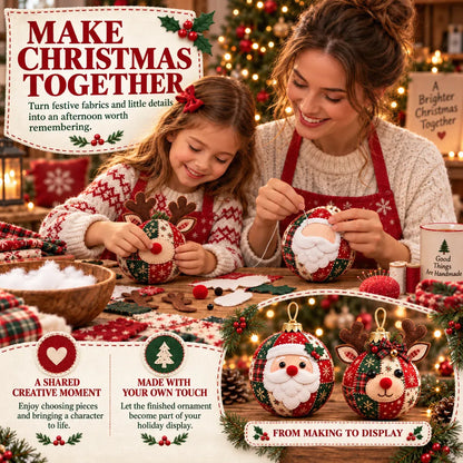 🎄 Easy DIY Patchwork Christmas Ornaments – 8 Adorable Holiday Characters ✨