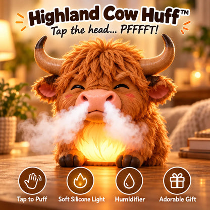 🔥🔥🔥😊 Highland Cow Huff™ – Tap-to-Puff Humidifier & Colorful Night Light ✨🎁