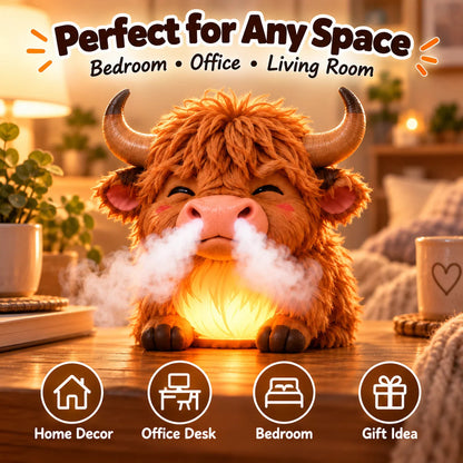 🔥🔥🔥😊 Highland Cow Huff™ – Tap-to-Puff Humidifier & Colorful Night Light ✨🎁