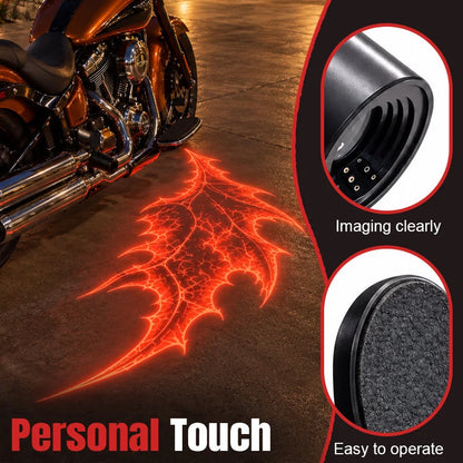 🏍️🔥 Motorcycle Devil Wing Ground Projector Lights – Red Gothic Night Display