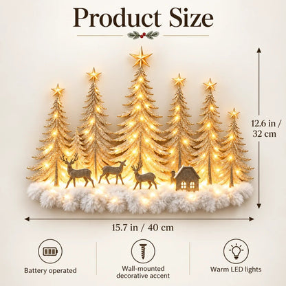 ✨ Step Into a Magical Winter Forest – Lighted Christmas Woodland Wall Decor 🎄