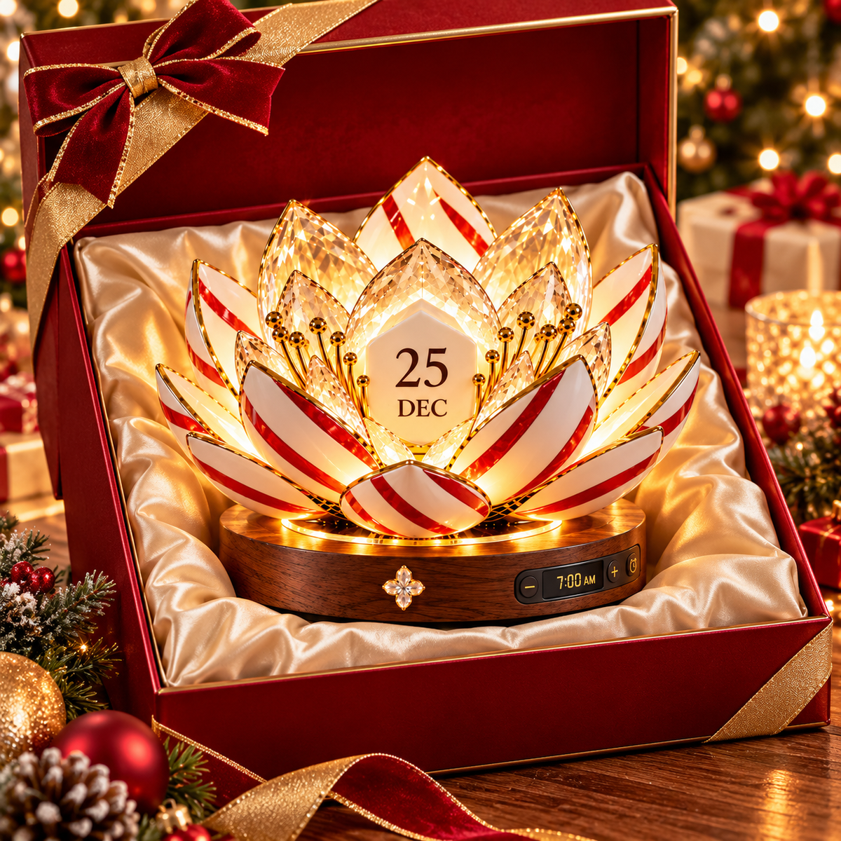 🎁 Automatic Blooming Perpetual Calendar – Crystal-Style Flower Night Light & Home Decor