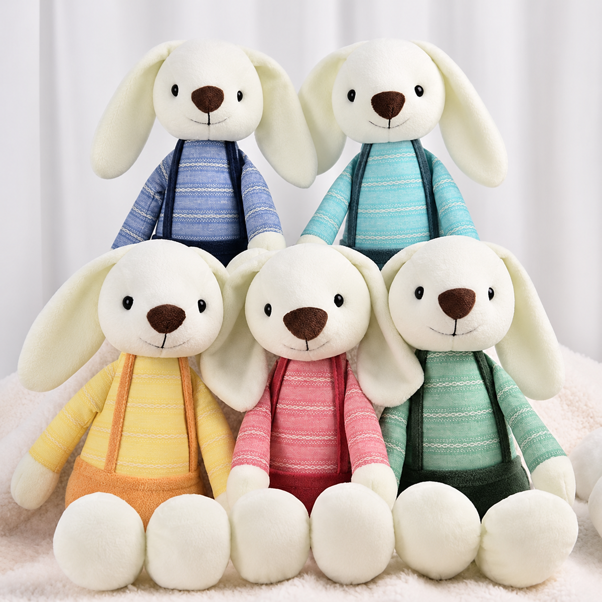 🐰 Personalized Handmade Bunny Plush with Custom Text – Soft Keepsake Gift for Baby & Newborn 🎁
