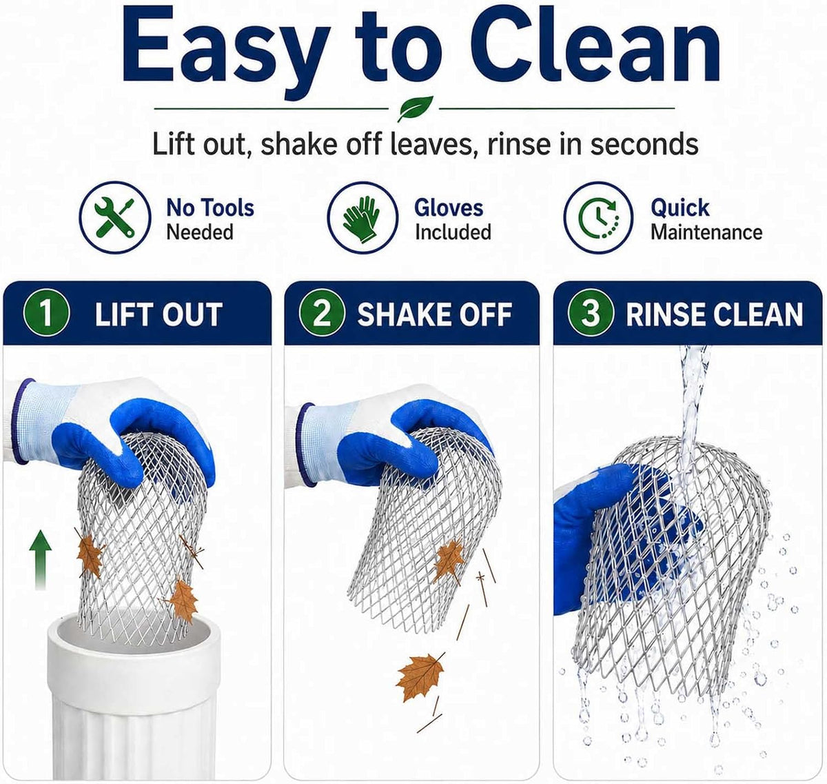 🍂 Aluminum Gutter Guard Filter – Anti-Clog Downspout Leaf & Debris Catcher