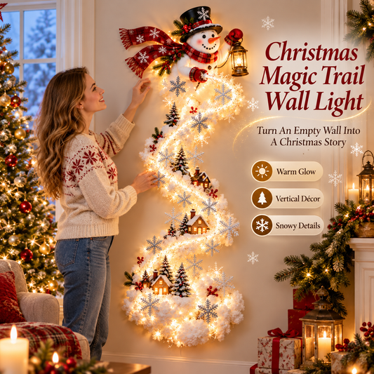 Christmas Magic Trail Wall Light glowing vertical holiday wall decor